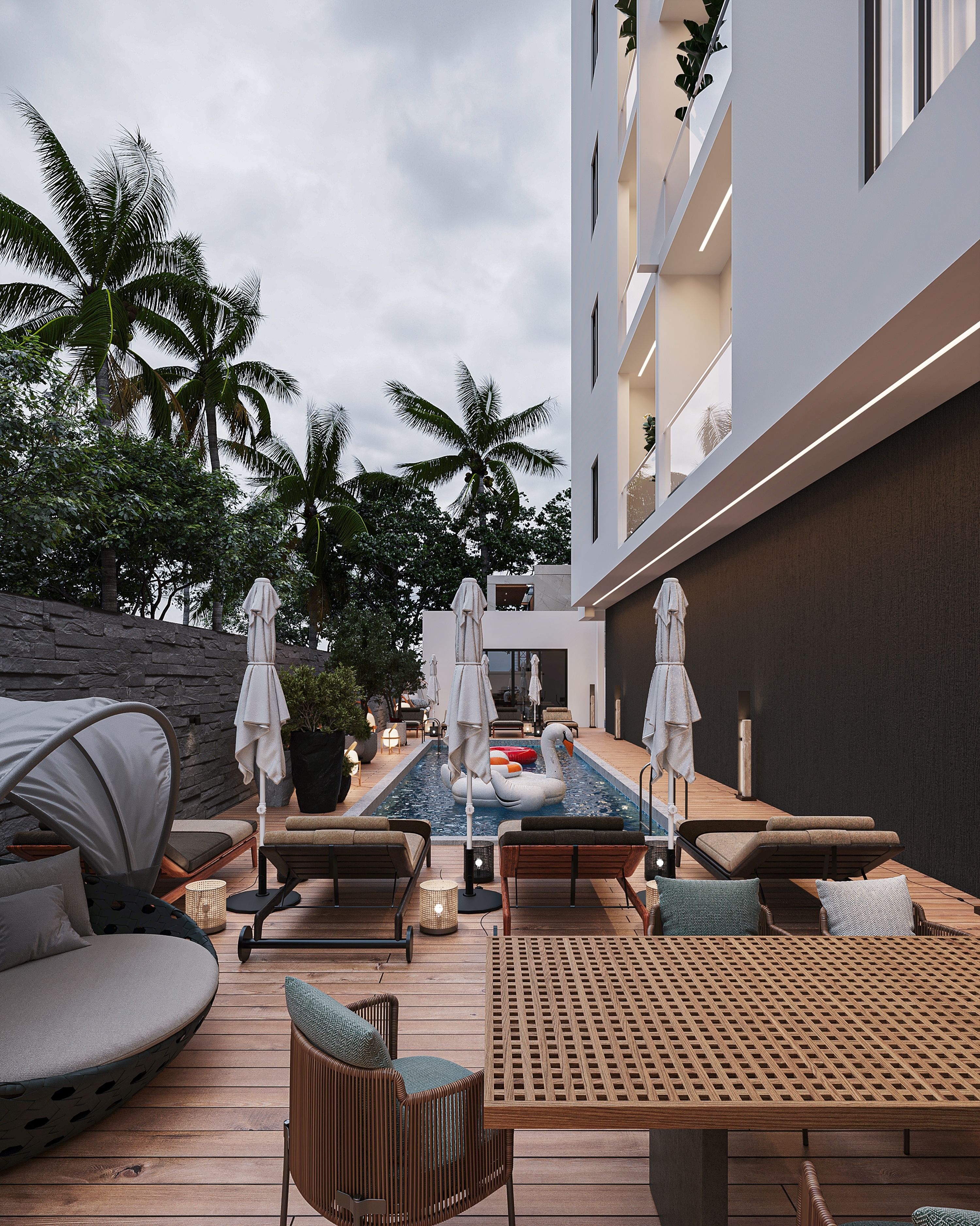 Modern luxury home with pool